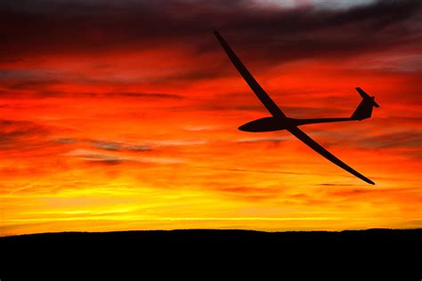glider plane  sunset  stock photo public domain pictures