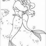 Ariel Triton Coloring Pages King Mermaid Little Disney Hellokids sketch template