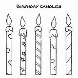 Birthday Candle Candles Drawing Coloring Pages Draw Netart Anniversaire Cake Coloriage Colouring Dessin Bougie Gateau Kids Christmas Doodle Un Printable sketch template