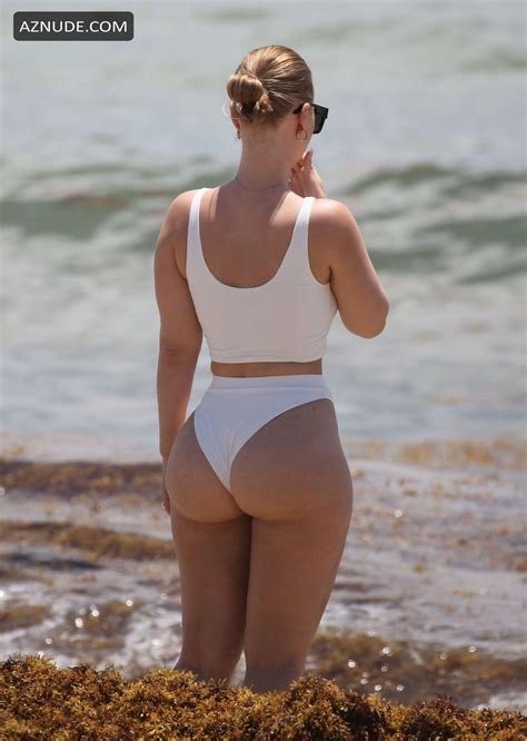 Bianca Elouise Showed Off Her Curves In A White Bikini On The Beach In
