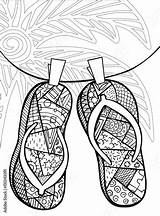 Beach Flip Coloring Flops Zentangle Drawn Hand Drawing Book Shutterstock Vector Royalty Contents Comp Similar Search Getdrawings sketch template