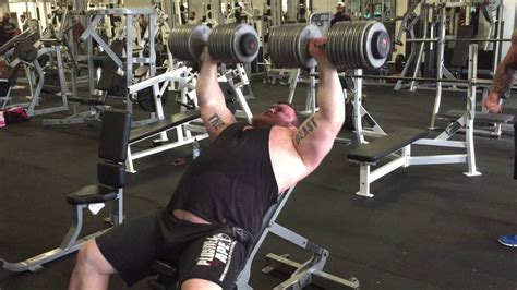 Eddie Hall Dumbbell Press 90kg S X 10 Reps At Strength