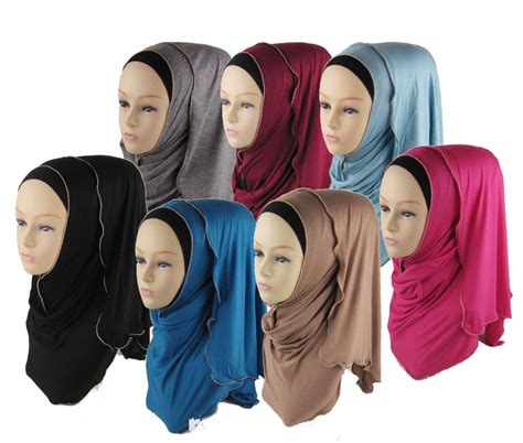 170 50cm muslim jersey long scarf islamic cotton hijab big size large