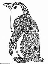 Colouring Pinguin Doodle Zeichnen Penguins Ausmalbild Ausmalen Pinguine Erwachsene sketch template