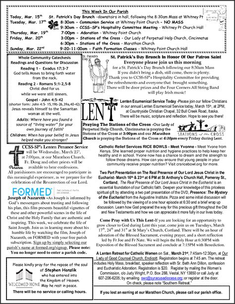 ccsssp church bulletin march   catholic community  st
