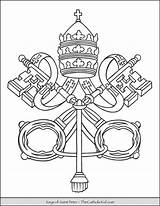 Keys Vatican Thecatholickid Pope Keyhole sketch template