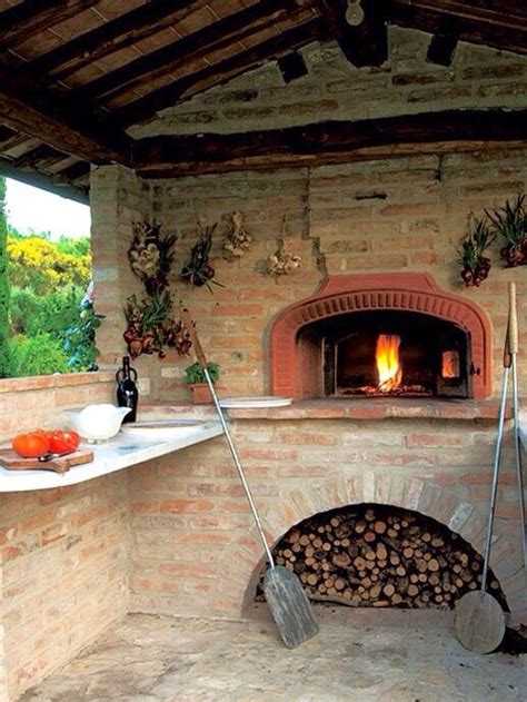 amazing wood burning oven backyard kitchen pizza