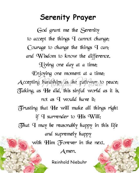 serenity prayer printable  printable world holiday