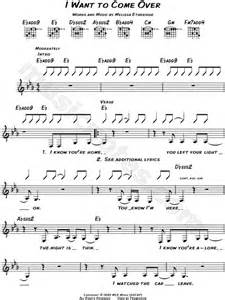 melissa etheridge i want to come over sheet music leadsheet in eb