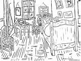 Gogh Arles Coloriage Dormitorio Stampare Supercoloring Bebe Kolorowanka Colorir Kleurplaten Dessin Imprimer Sypialnia Ausmalbilder Irises Vicent Sunflowers Adultes Pintor Desordenado sketch template