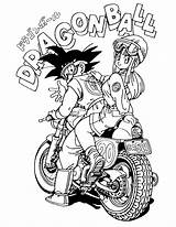 Coloring Ball Dragon Bulma Pages Motorbike Songoku Sangoku Print Color Kids Characters sketch template