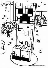 Minecraft Coloring Pages Creeper Color Print Colouring Printable Browser Window sketch template