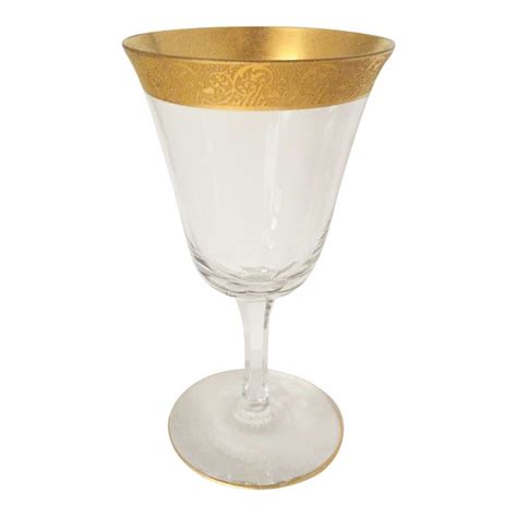 Gold Rimmed Crystal Wine Glass Chairish