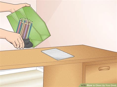 clean   desk  steps  pictures wikihow