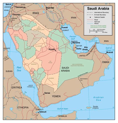 large detailed political  administrative map  saudi arabia