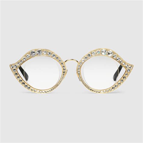cat eye glasses with crystals gucci women s round and oval 449234i33308005
