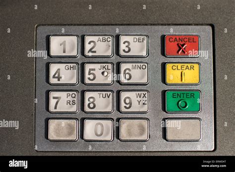 number pad   bank cashpoint stock photo alamy