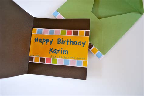 reinventing nadine handmade birthday card   nephew karim