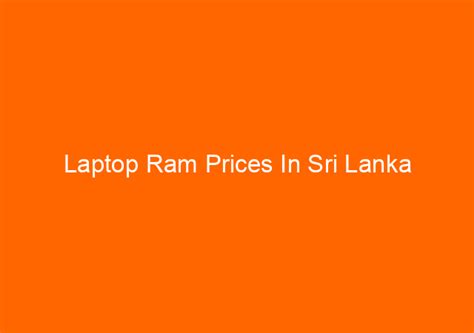laptop ram prices  sri lanka
