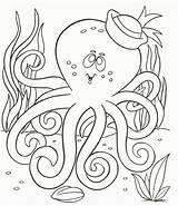 Coloring Ocean Pages Printable Kids Library Clipart Octopus sketch template