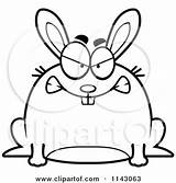 Rabbit Clipart Cartoon Chubby Mad Mean Angry Cory Thoman Vector Outlined Coloring Royalty 2021 Clipground Preview sketch template