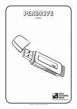 Coloring Pendrive Objects Pages Cool sketch template