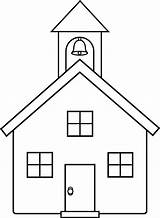 School House Line Cartoon Clip Houses sketch template