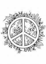 Coloring Pages Teens Peace Printable Sign Adult Teenagers Mandala Print Symbol Templates Sheets Girls Color Simple War Hippie Signs Adults sketch template