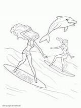 Barbie Coloring Pages Mermaid Girls Dolphin Printable Sheets Surfer Tale Oceana sketch template