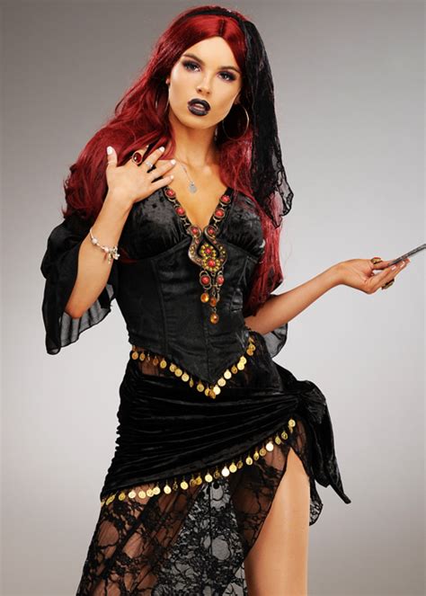 Womens Deluxe Dark Gothic Gypsy Maiden Costume