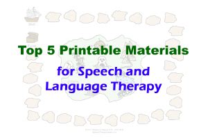 top  printable speech  language therapy materials speech therapy