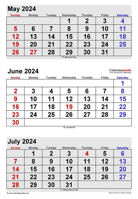 june  calendar templates  word excel