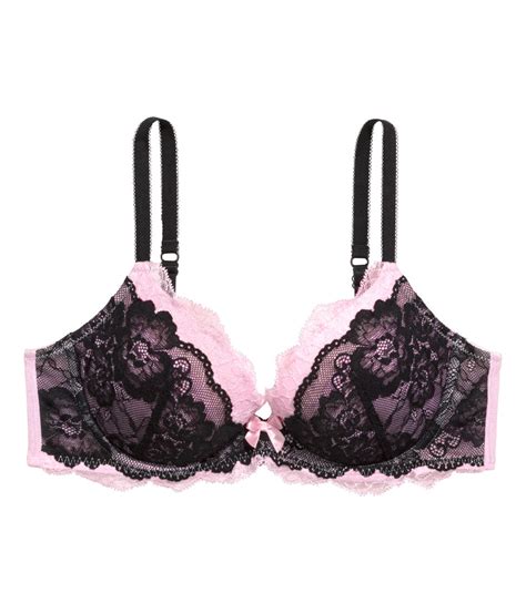 lyst handm lace push up bra in pink