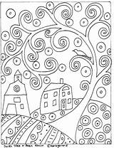 Ebay Folk Rug Paper Swirl Hook Barn Abstract Tree Pattern House Embroidery sketch template