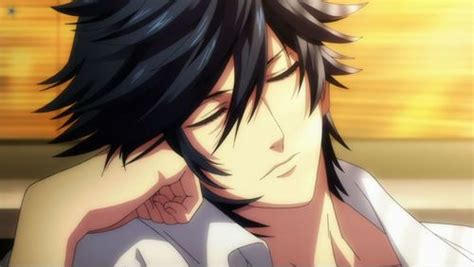 anime guy sleeping light shinning black hair cute we heart it anime uta no prince sama