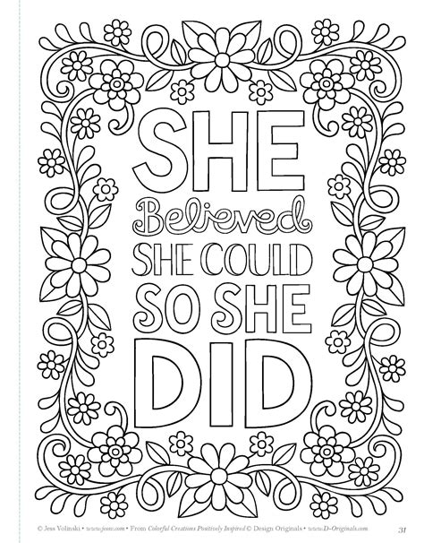 positive words coloring sheets coloring pages
