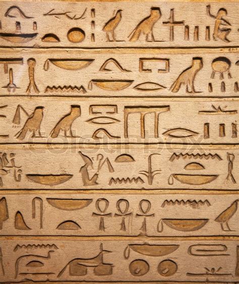 egyptian hieroglyphs   wall stock image colourbox