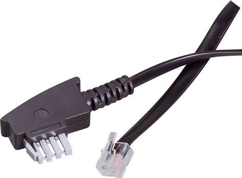 basetech fax cable  tae  plug  rj pc plug   black conradcom