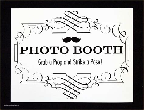 printable photo booth sign template   booth sign