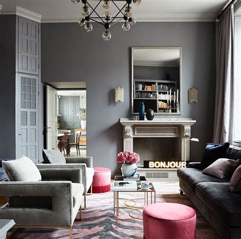 gray  pink living room  layered official living room grey