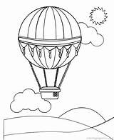 Air Hot Balloon Coloring Printable Template Clipart Library Pages Preschool Clip Ballon sketch template