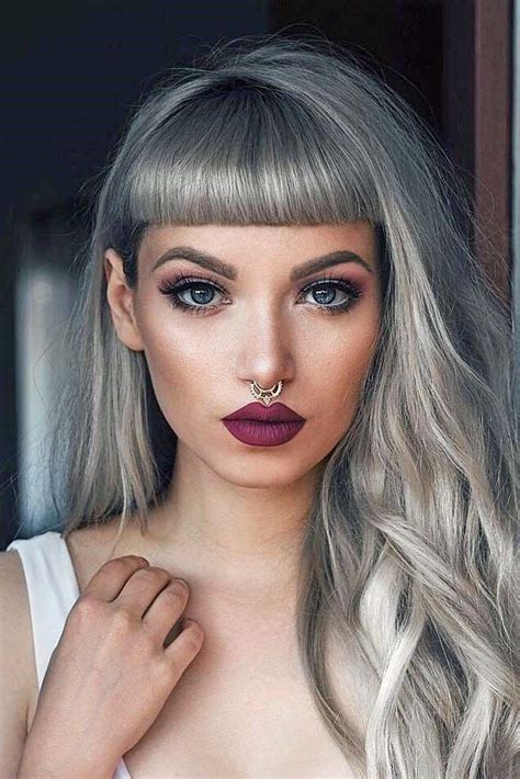 long hair with bangs styling ideas