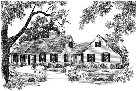 colonial cape  house plans home design hw