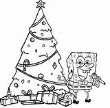 Coloring Christmas Spongebob Pages Kids Printable sketch template