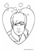 Bieber Justin Coloring Pages Print Valentine Lovely Valentines sketch template