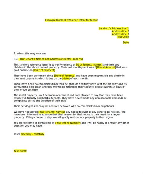 15 landlord reference letter template sample example format