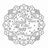 Coloring Pages Laugh Live Adult Sheets Printable Mandala sketch template