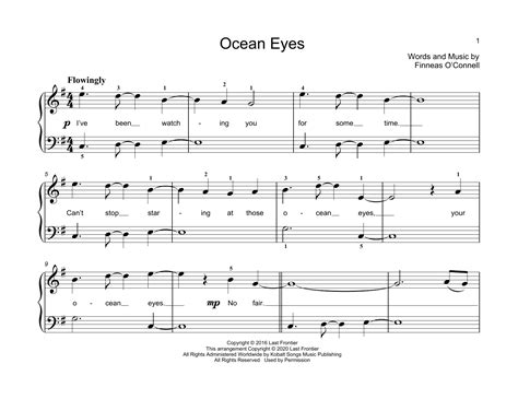 ocean eyes sheet  billie eilish educational piano