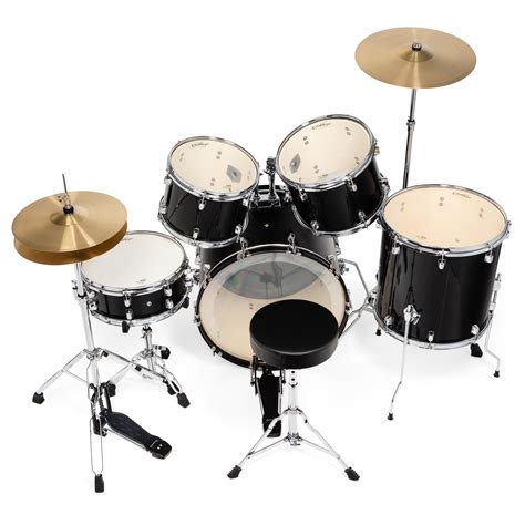 pc complete full size pro adult drum set kit remo heads brass
