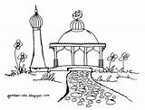 Mewarnai Masjid Sketsa Islami Mesjid Putih Hitam Pemandangan Untuk Diwarnai Tomat Membaca Nabawi Unta Istana Mudah Menggambar Referensi Rebanas Bangunan sketch template